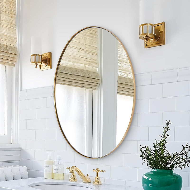 Metal Oval Bathroom/Vanity Mirrors |Stainless Steel Framed