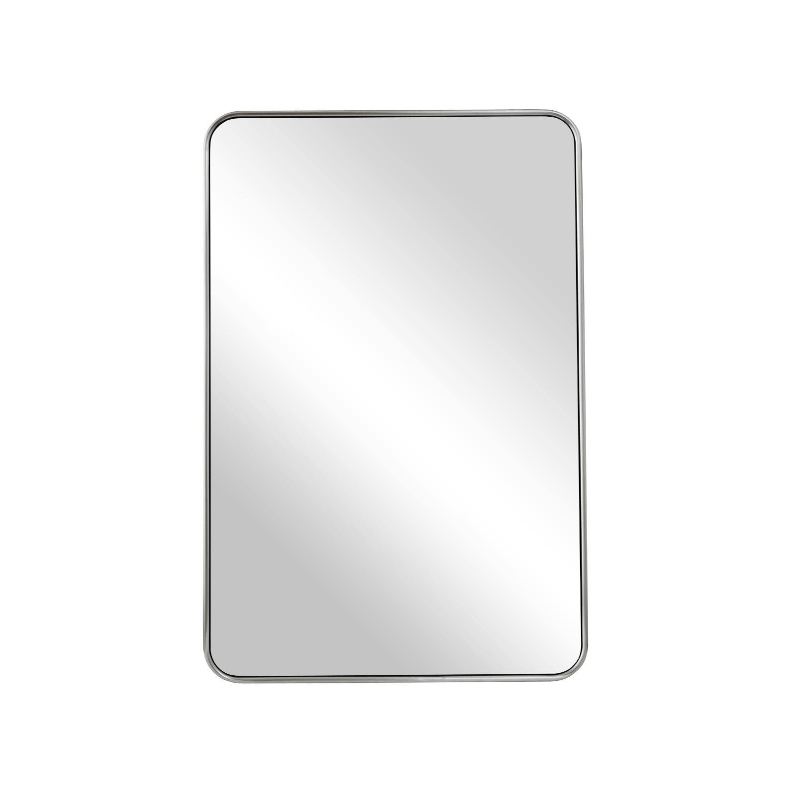 Modern Rounded Rectangular Bathroom Mirrors| U-Shaped Tube Stainless Steel Frame