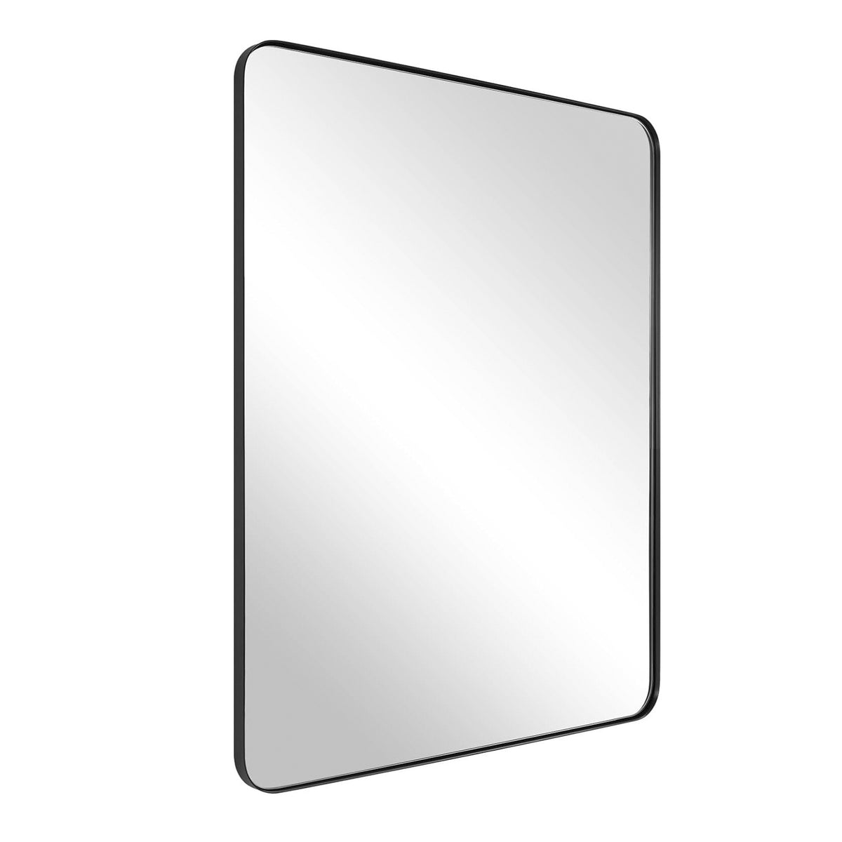 Modern Rounded Rectangle Mirror for Bathroom/ Vanity/ Wall | Stainless Steel Frame