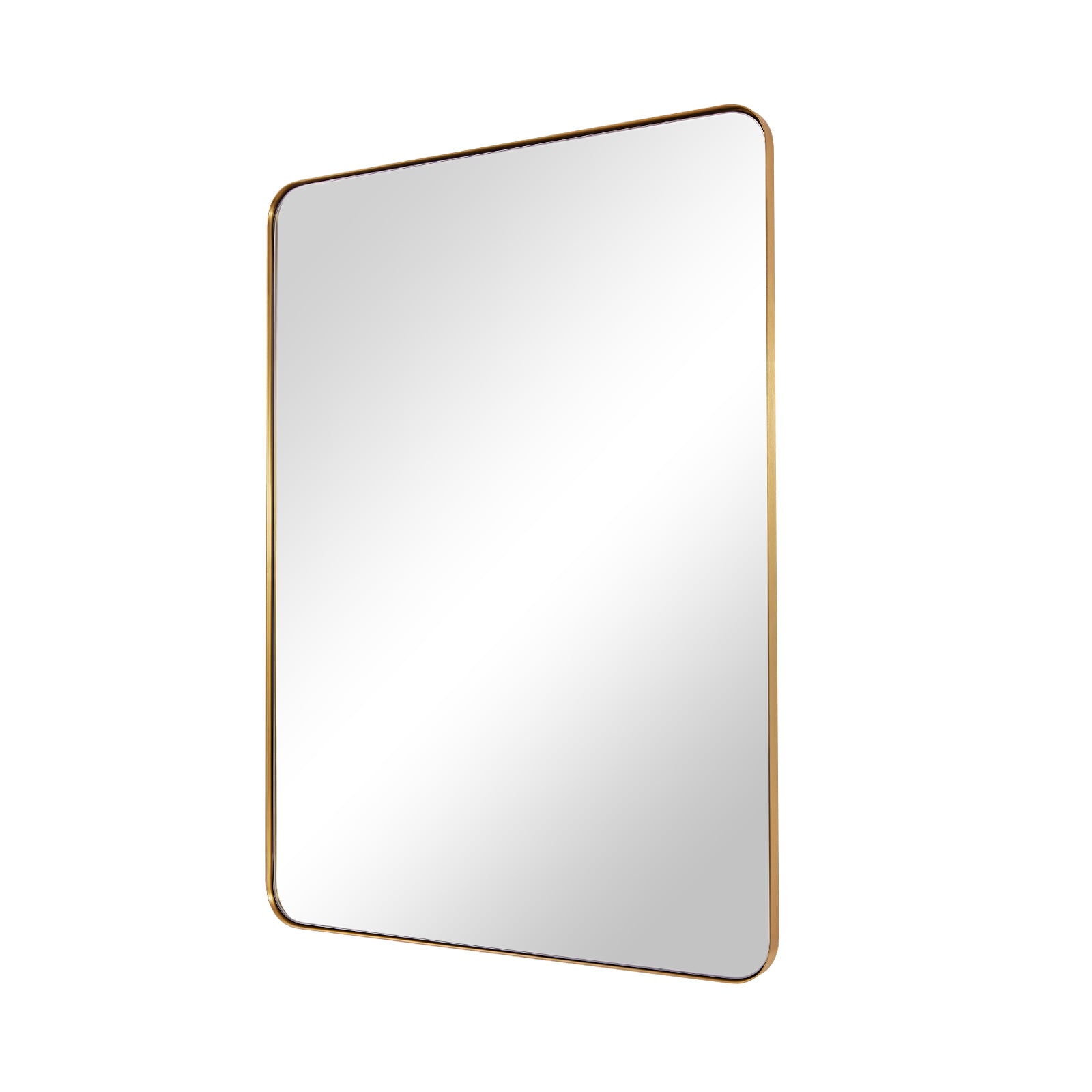 Modern Rounded Rectangle Mirror for Bathroom/ Vanity/ Wall | Stainless Steel Frame