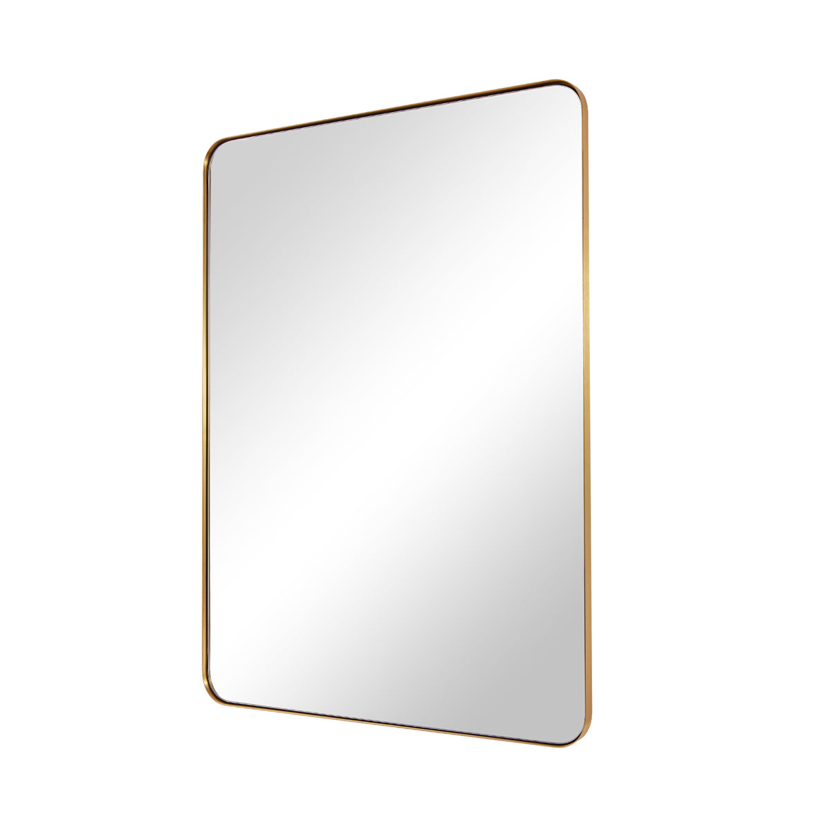 Modern Rounded Rectangle Mirror for Bathroom/ Vanity/ Wall | Stainless Steel Frame
