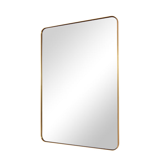 Modern Rounded Rectangle Mirror for Bathroom/ Vanity/ Wall | Stainless Steel Frame