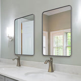 Antique Rounded Rectangle Mirror Metal Tube Framed Bathroom/Vanity Mirror Wall Mounted Vertically or Horizontally