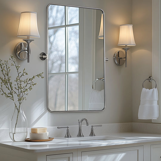 Modern Rectangle Pivot Mirror Adjustable Tilting Bathroom Mirror