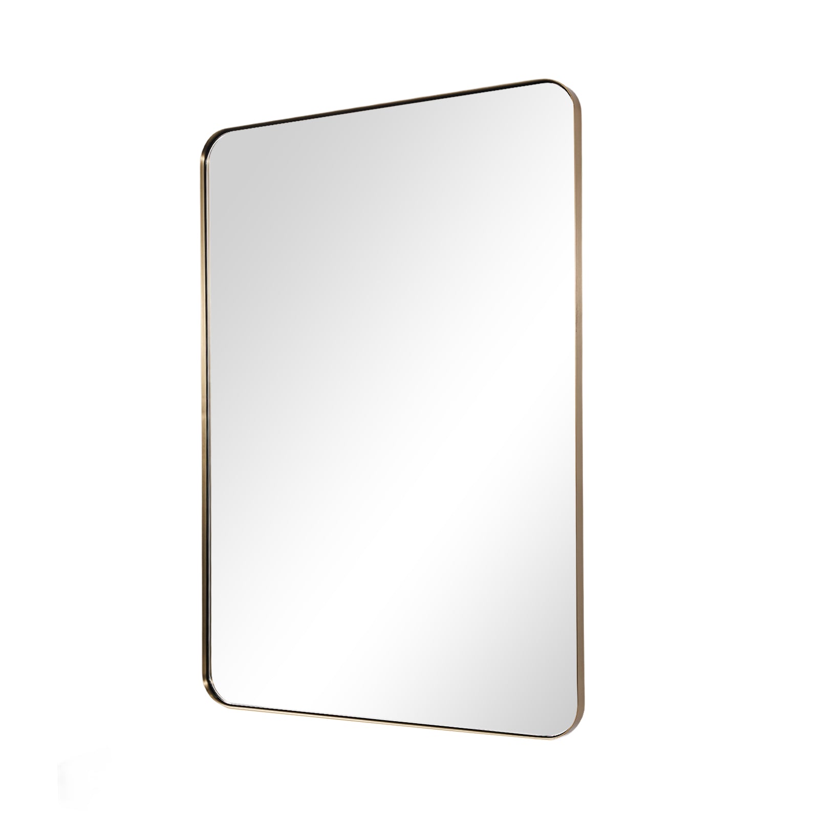 Modern Rounded Rectangle Mirror for Bathroom/ Vanity/ Wall | Stainless Steel Frame