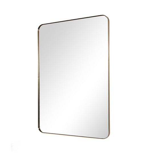 Modern Rounded Rectangle Mirror for Bathroom/ Vanity/ Wall | Stainless Steel Frame