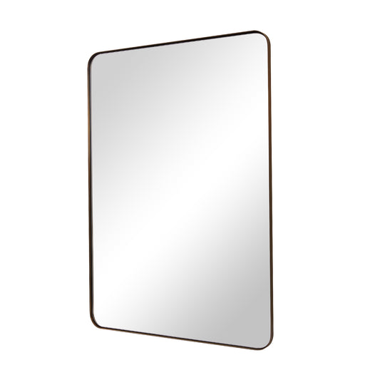 Modern Rounded Rectangle Mirror for Bathroom/ Vanity/ Wall | Stainless Steel Frame