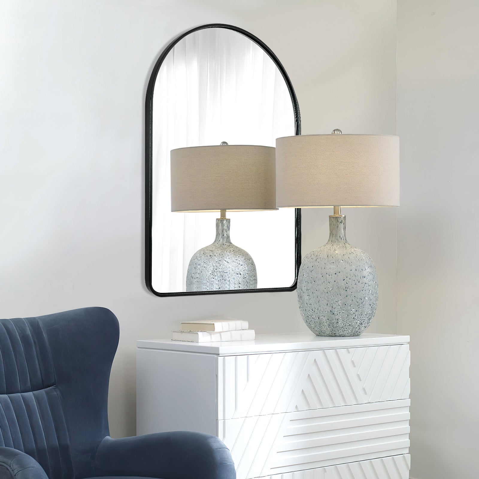 Antique Arched Bathroom Wall Mirror, Vanity Wall Mounted mirrors | Stainless Steel Frame
