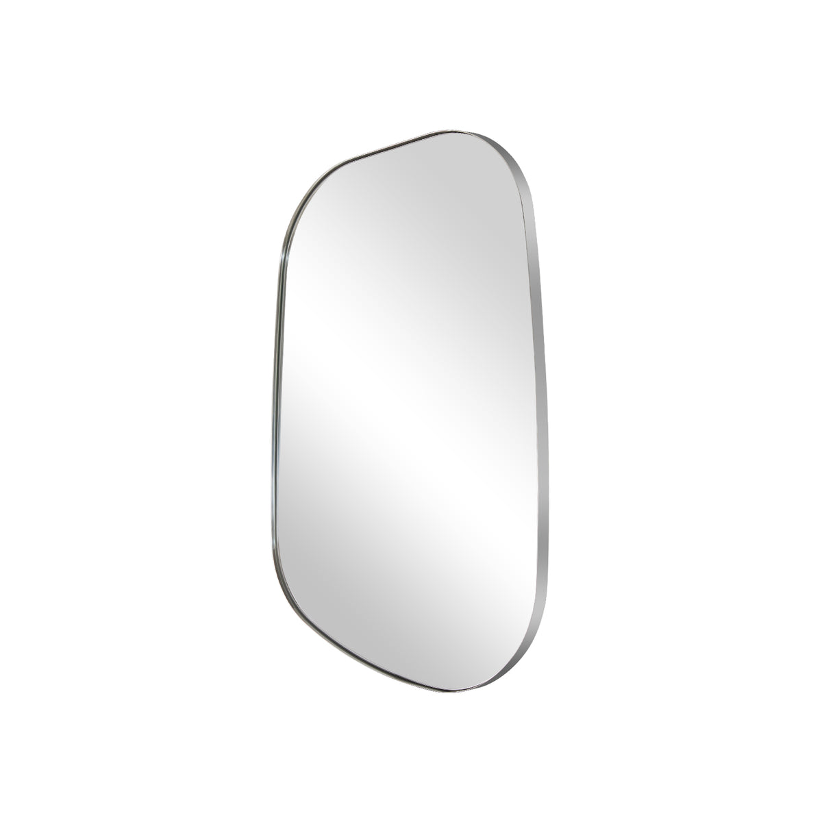 Asymmetrical Irregular Bathroom Wall Mirror | Stainless Steel Frame