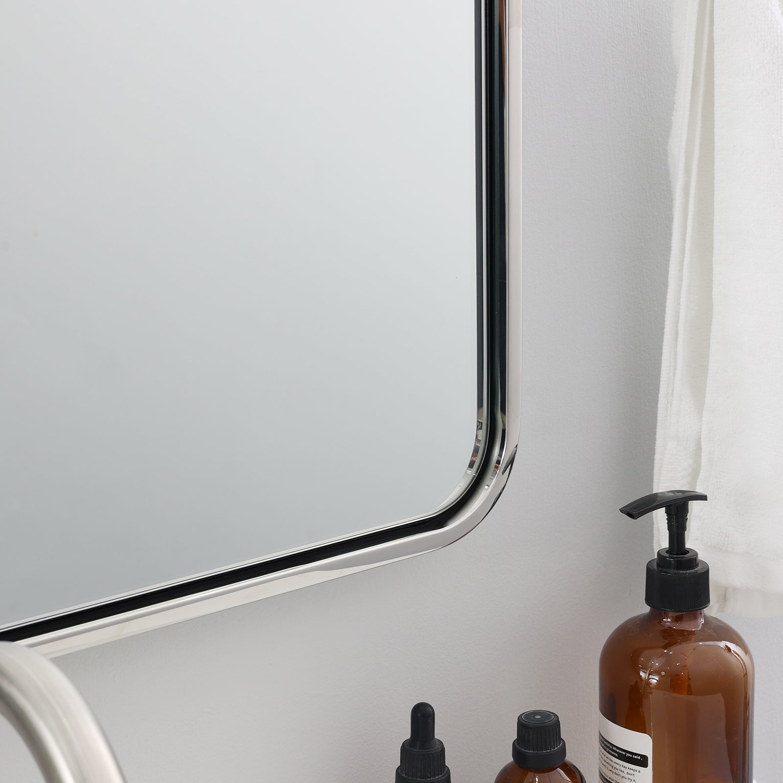 Contemporary Arched Bathroom Vanity Mirror Arch Wall Mirror |Stainless Steel Framed