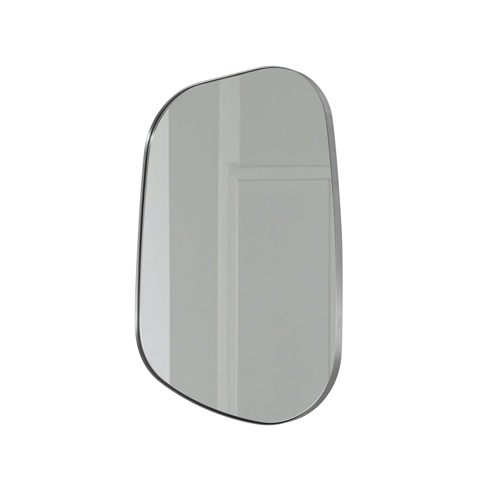 Asymmetrical Irregular Bathroom Wall Mirror | Stainless Steel Frame