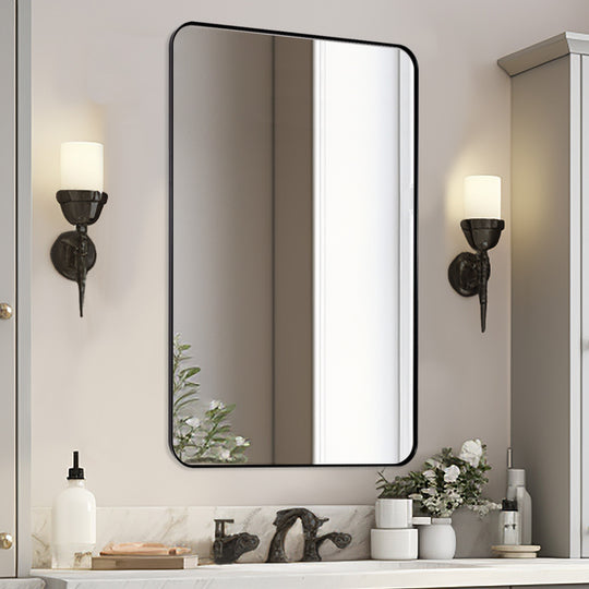 Luxury Rounded Rectangular Bathroom Mirrors with Aluminum Framed