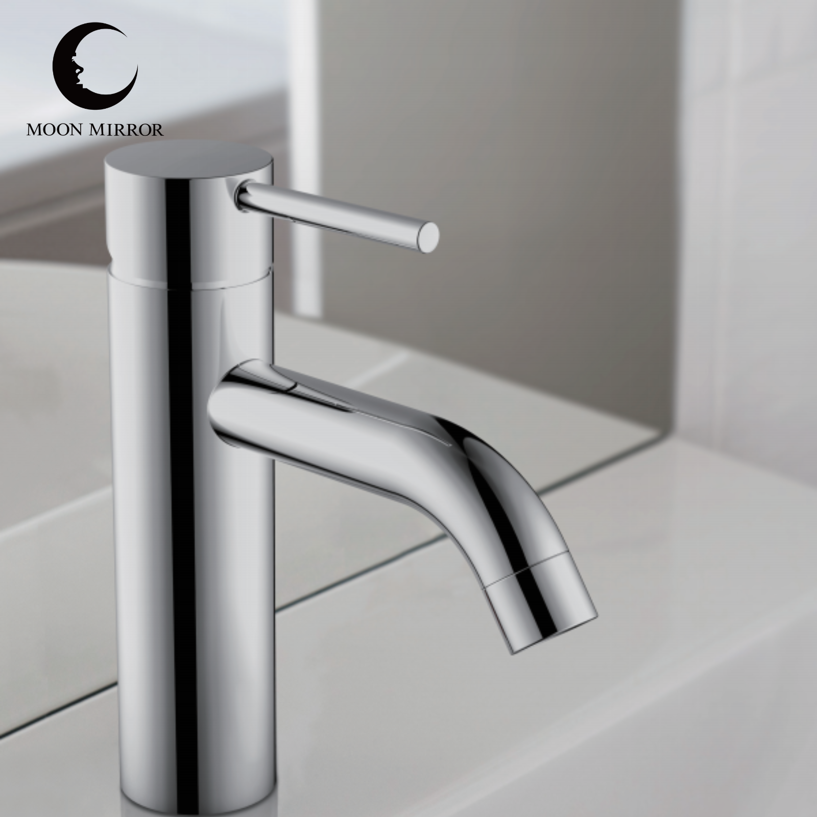 MOON MIRROR Single Handle Bahthroom Sink Faucet