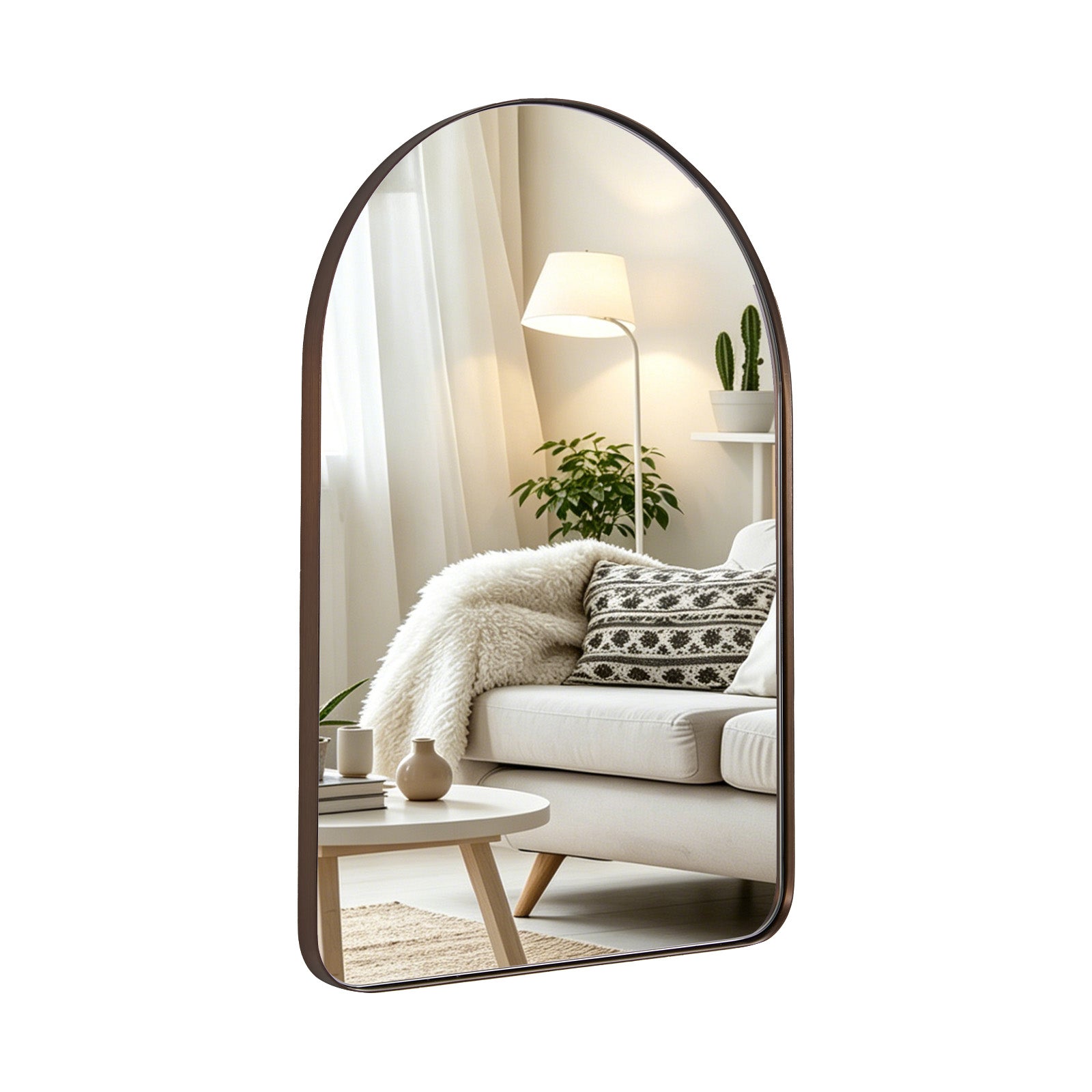 Contemporary Arched Bathroom Vanity Mirror | Stainless Steel Frame
