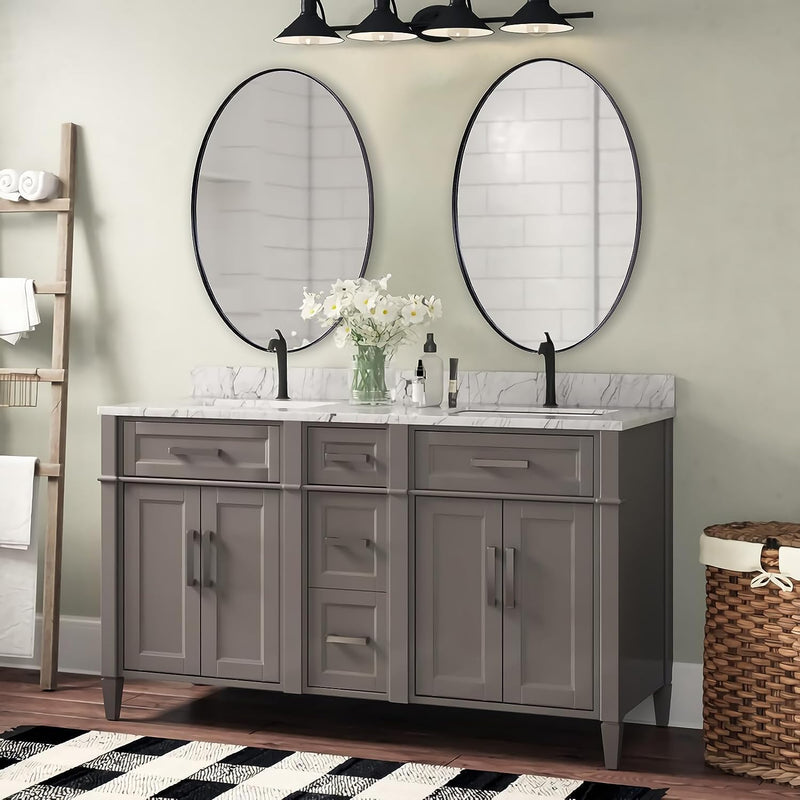 Metal Oval Bathroom/Vanity Mirrors |Stainless Steel Framed