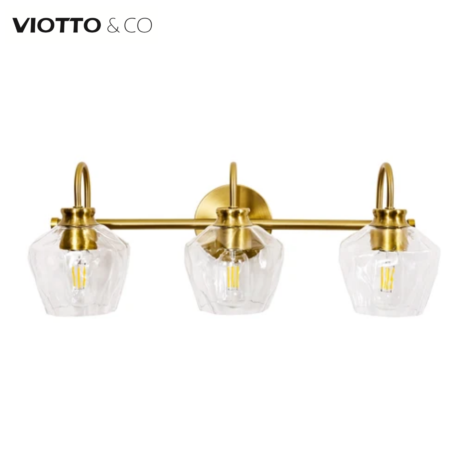 Hammer Glass Shade Gooseneck Bathroom Wall Sconce
