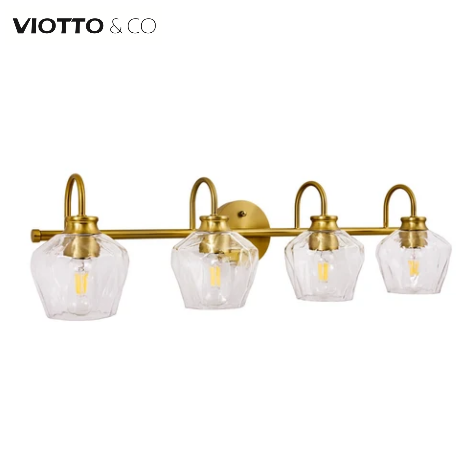 Hammer Glass Shade Gooseneck Bathroom Wall Sconce