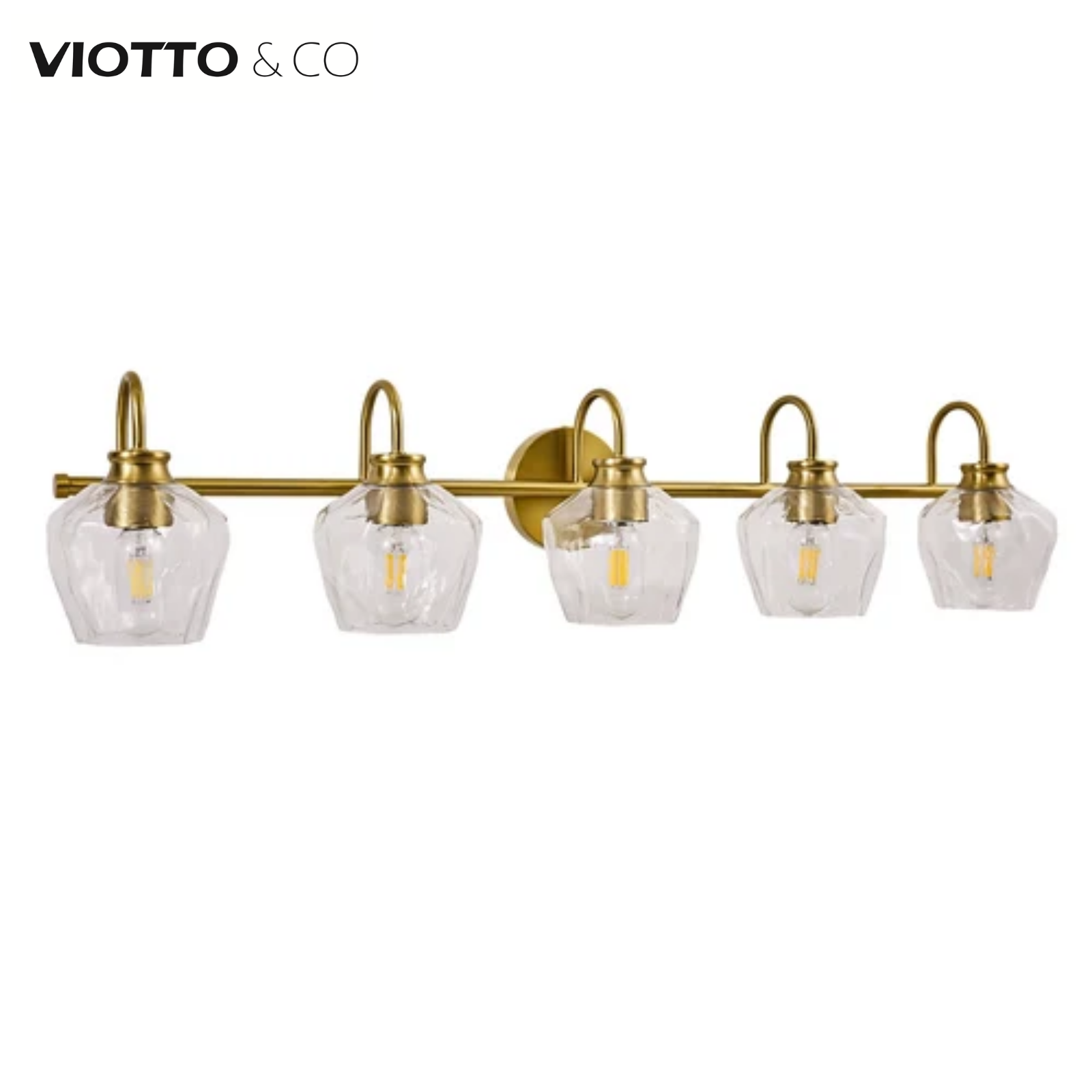 Hammer Glass Shade Gooseneck Bathroom Wall Sconce