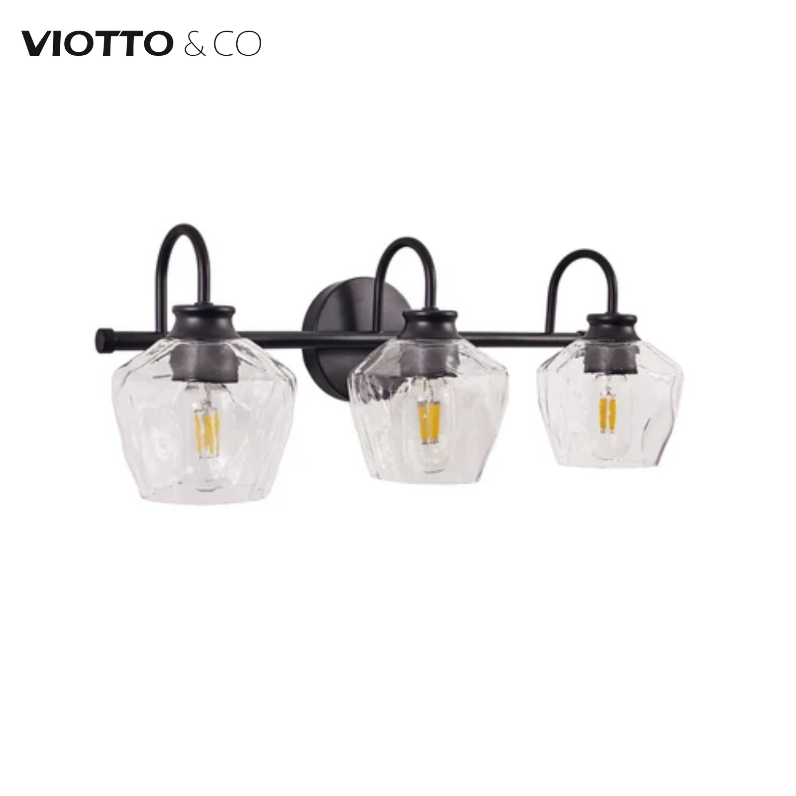 Hammer Glass Shade Gooseneck Bathroom Wall Sconce