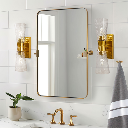 Tilting Rectangular Pivot  Mirror for Bathroom/Vanity | Stainless Steel Frame