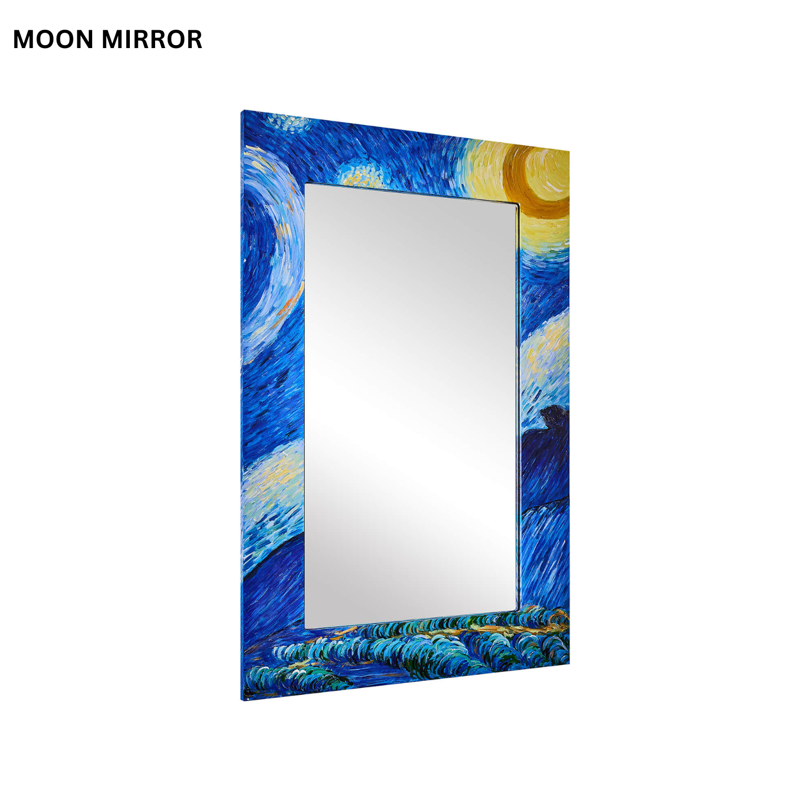 MOON MIRROR Artistic Oil Painting Decorative Mirror |Starry Sky