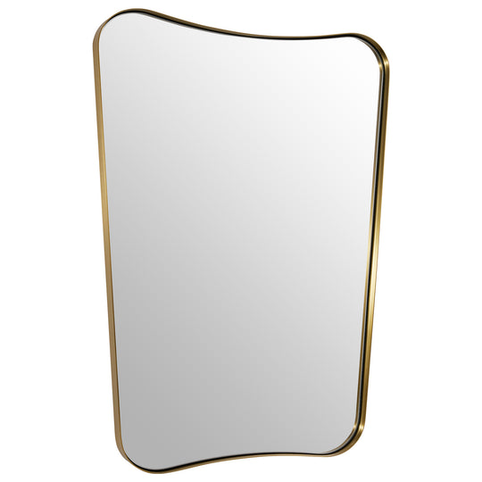 Concave Top Scalloped Asymmetrical Mirror |Stainless Steel Frame