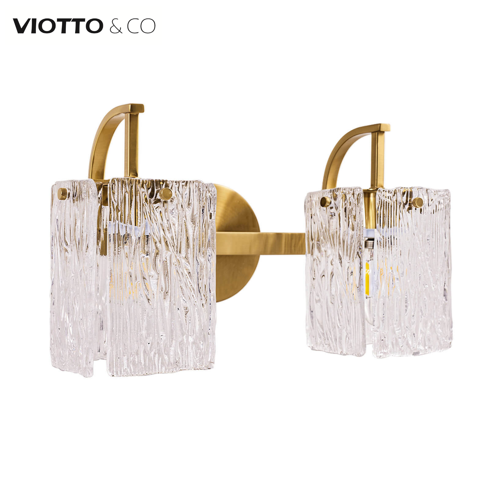 Luxury Textured Glass Shade Bathroom Vanity Light