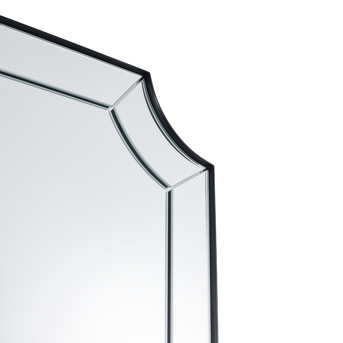 Minuette Glass Tiles Edge Scalloped Bathroom Vanity Mirrors | Stainless Steel Frame