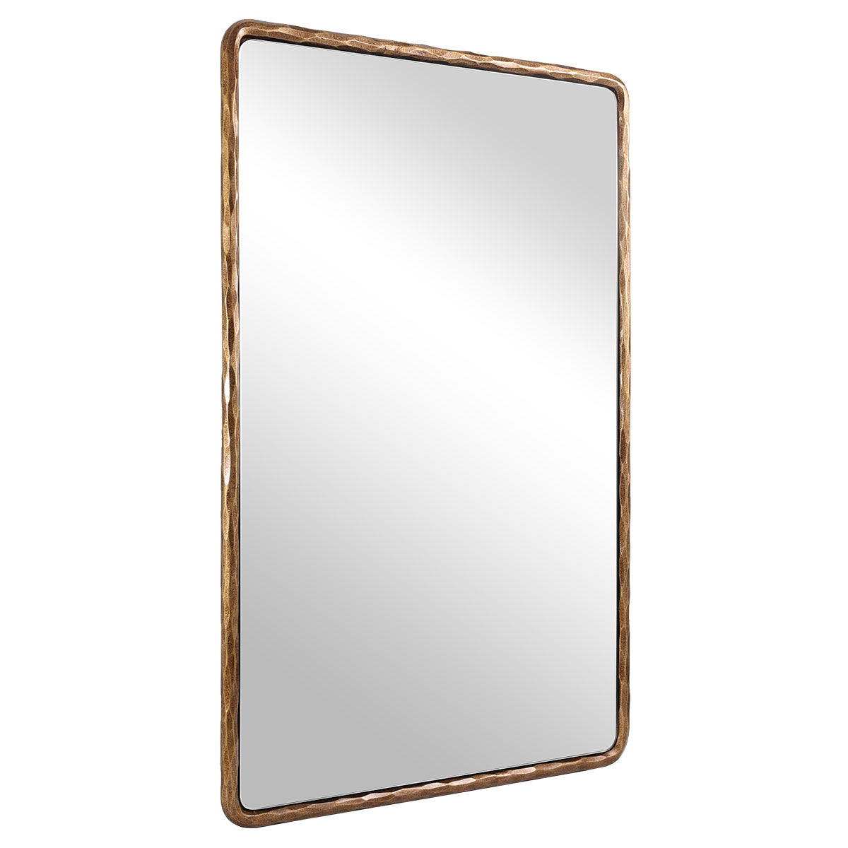 Antique Hand Hammer Frame  Forged Iron Rectangle Wall Mirrors Wrought Iron Mirror