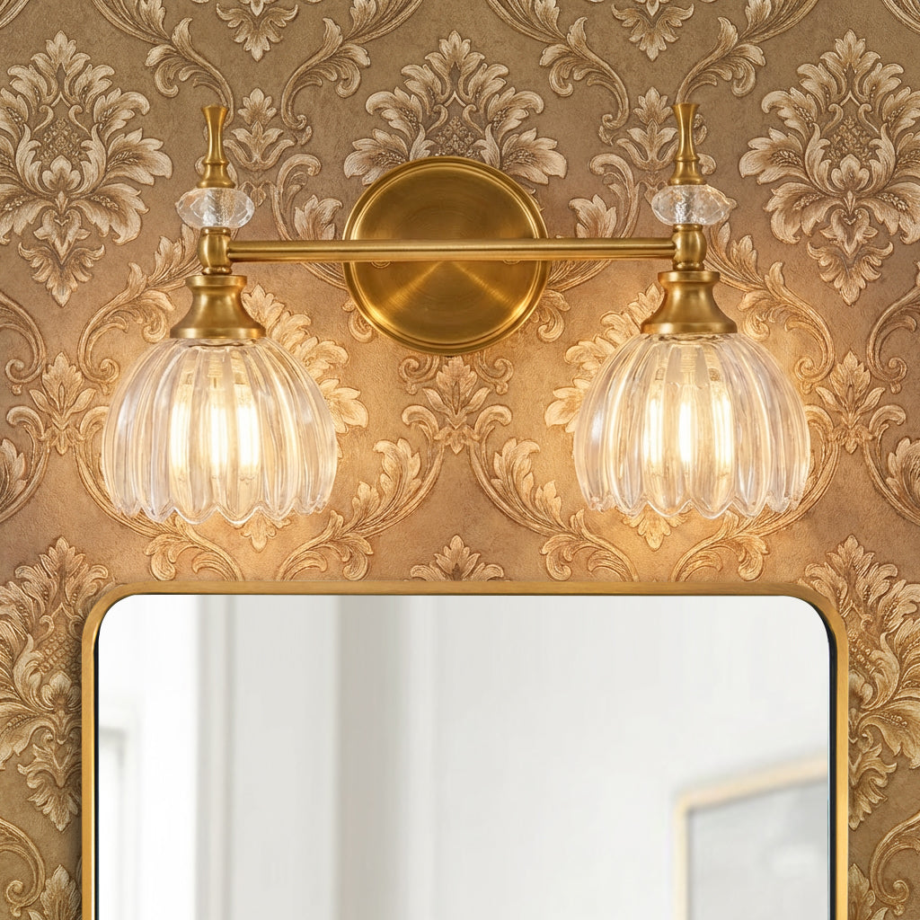Contemporary Bathroom Vanity Light Fixtures with Tulip Glass Shade Sconces for Bath,Bedroom, Hallway