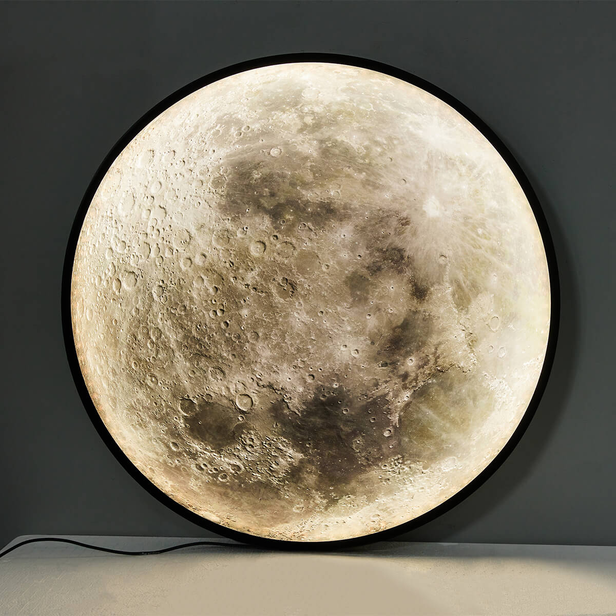 LED Moon Mirror - Aesthetic Mirror Decor with Lunar Illumination Moon Wall Lamp