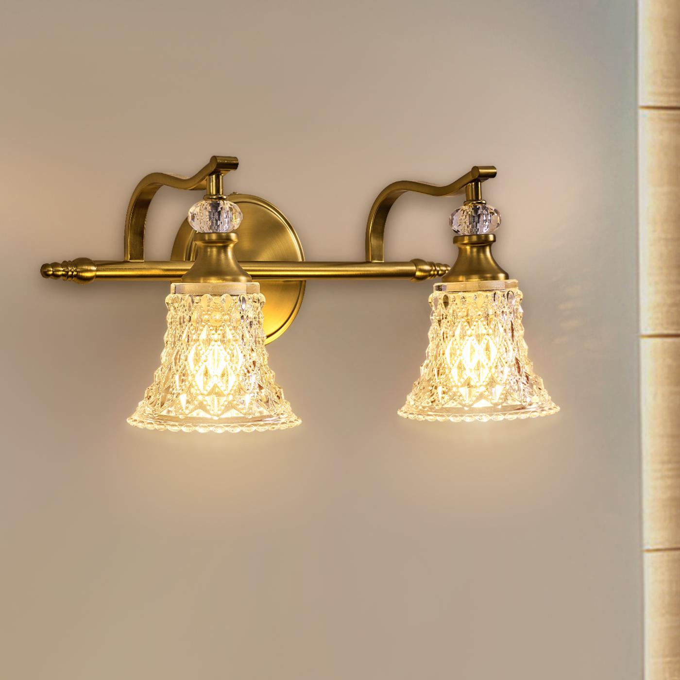 Luxury Gold Crystal Wall Sconces for Bathroom, Bedroom,Living Room