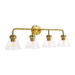 Modern Cone Clear Glass Shade Bathroom Wall Sconces