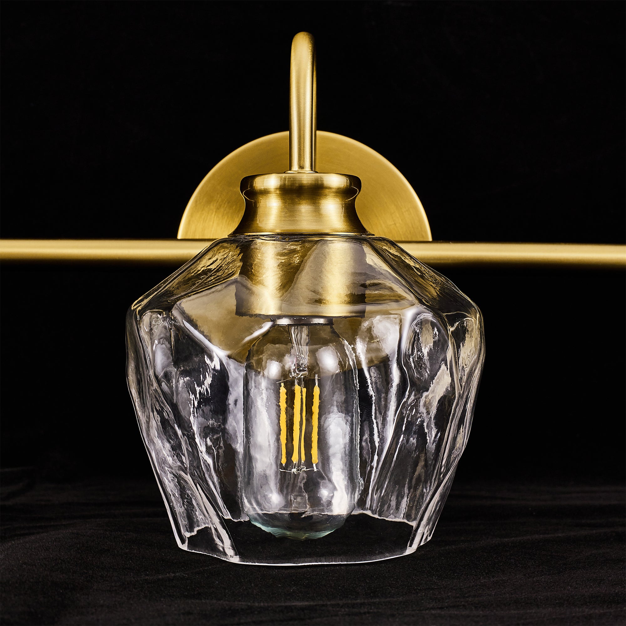 Contemporary  Hammer Glass Shade Gooseneck Bathroom Wall Sconce