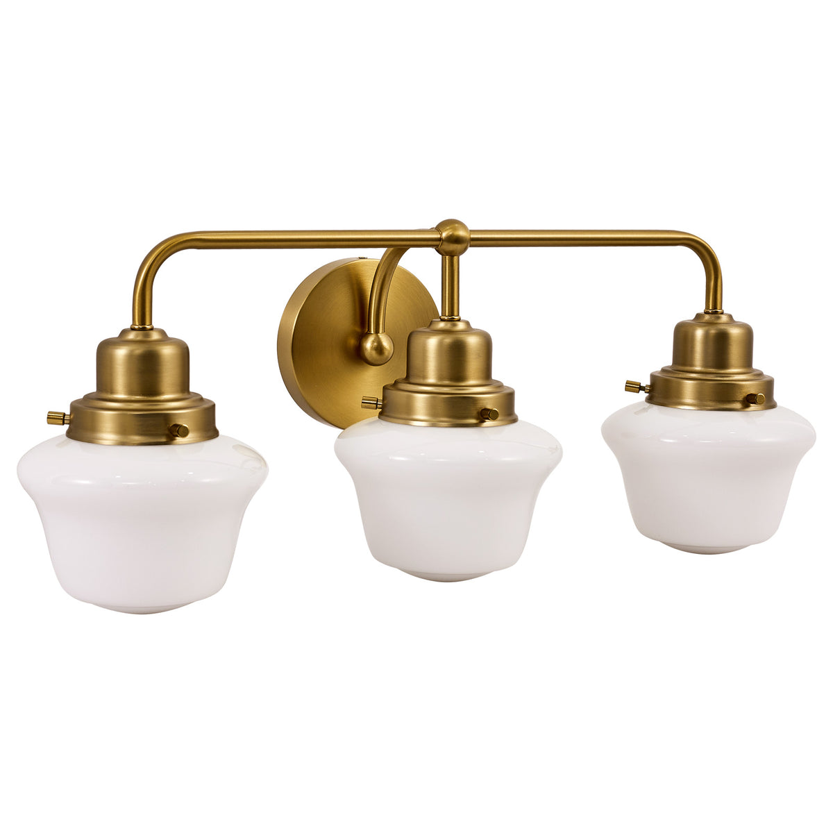 Traditional Schoolhouse Opal Glass Shade Bathroom Vanity Light