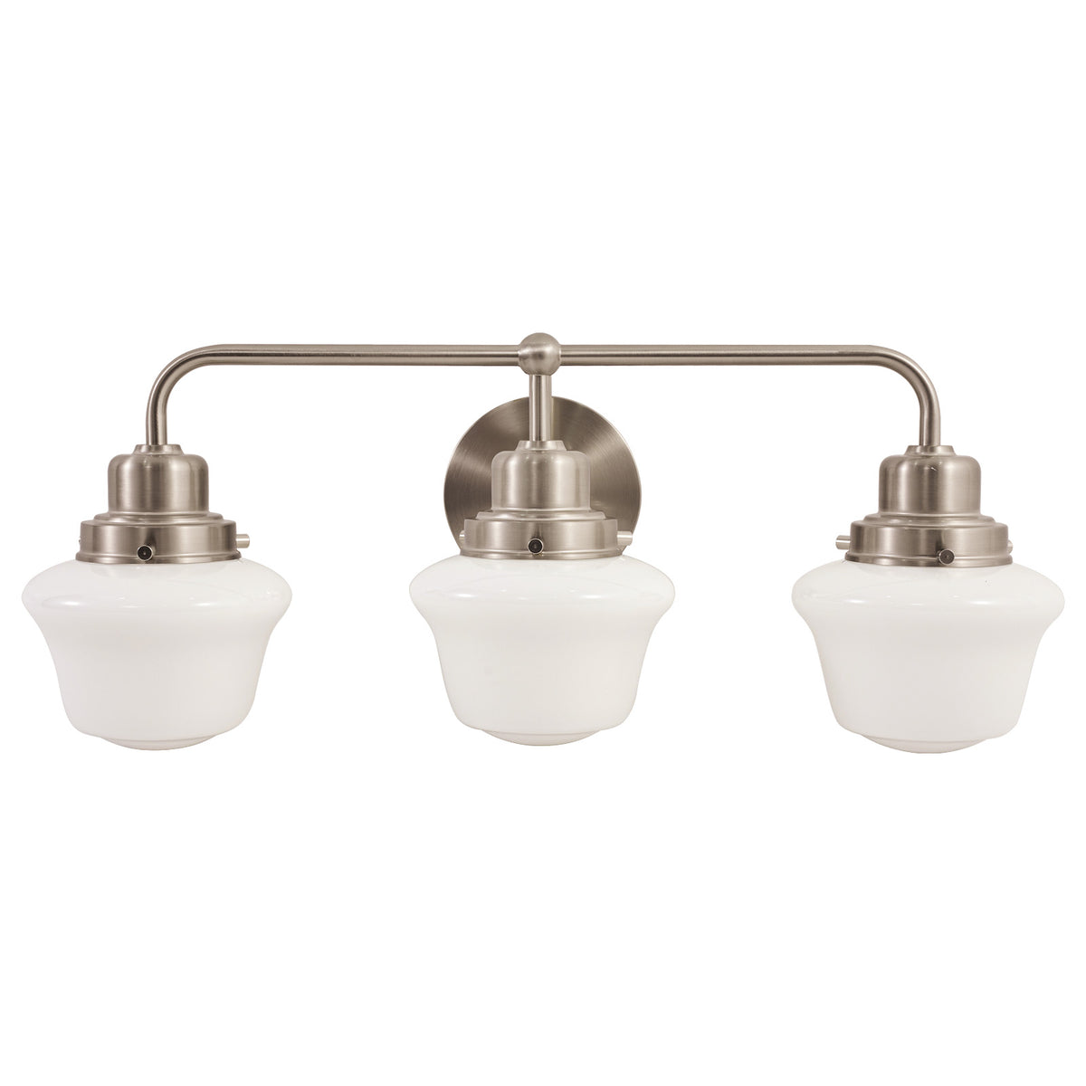 Traditional Schoolhouse Opal Glass Shade Bathroom Vanity Light