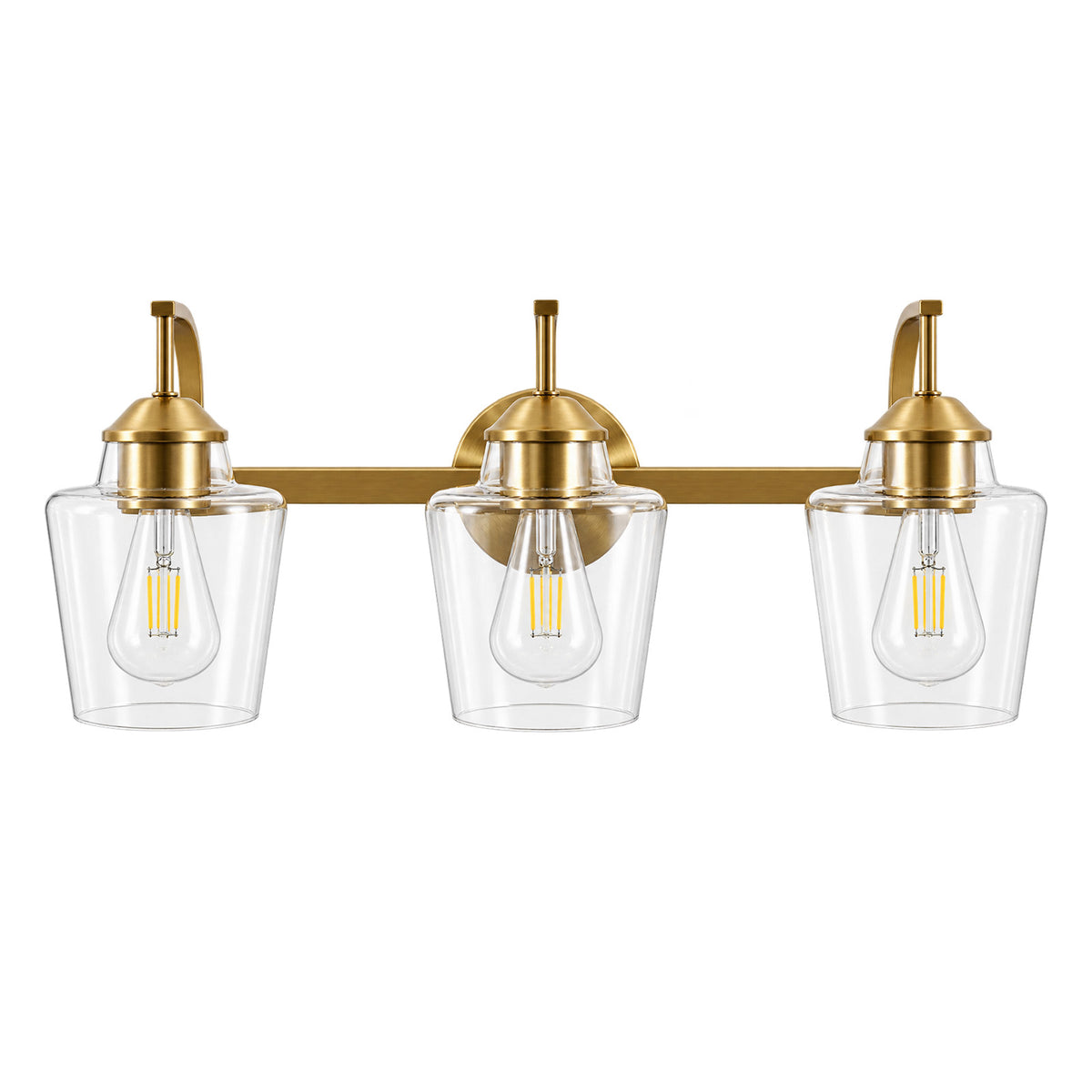 Contemporary Hand-Blown Tapered Glass Shade Bathroom Vanity Light