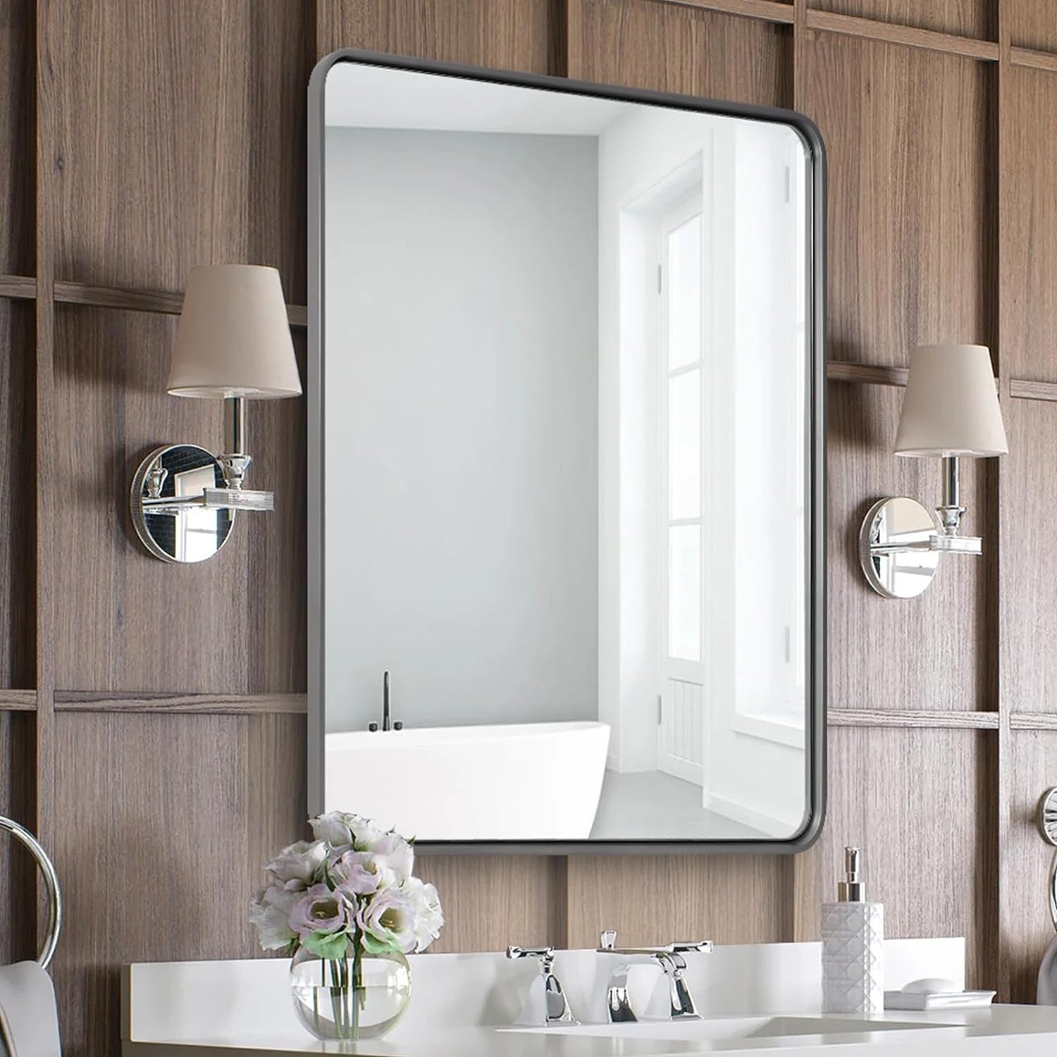 Antique Iron Framed Rectangular Mirrors for Bathroom/ Vanity
