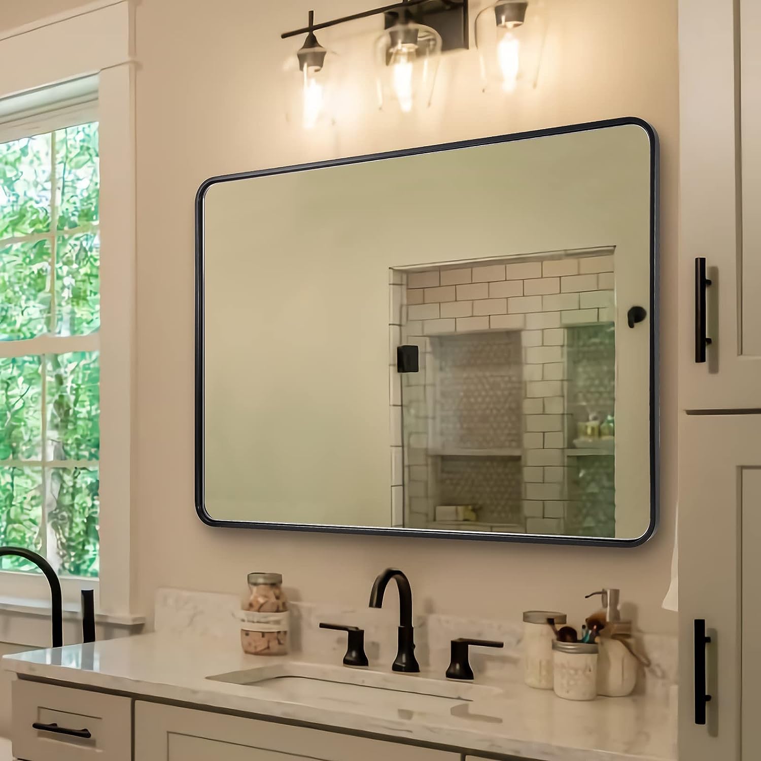 Antique Iron Framed Rectangular Mirrors for Bathroom/ Vanity