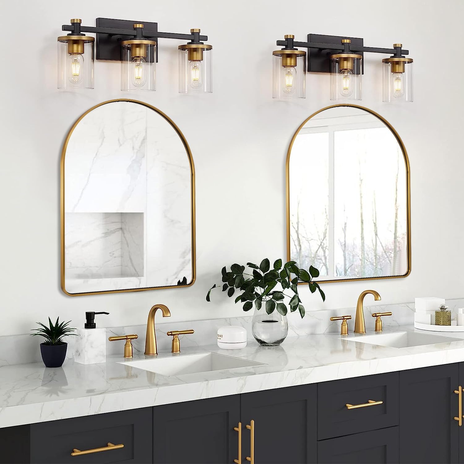 Bold Metal Framed Arched   Wall Mirrors for Bathroom/ Living Room/Entry