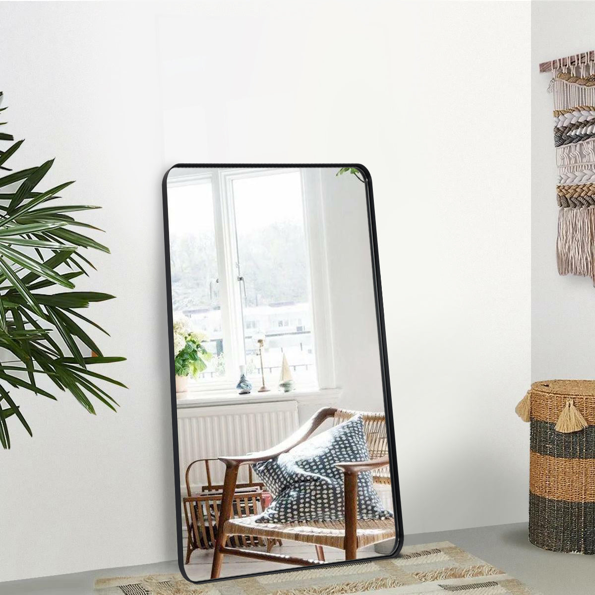 Modern Full Length Metal Framed Wider Rectangular Mirrors, Full Body Rectangle Mirror