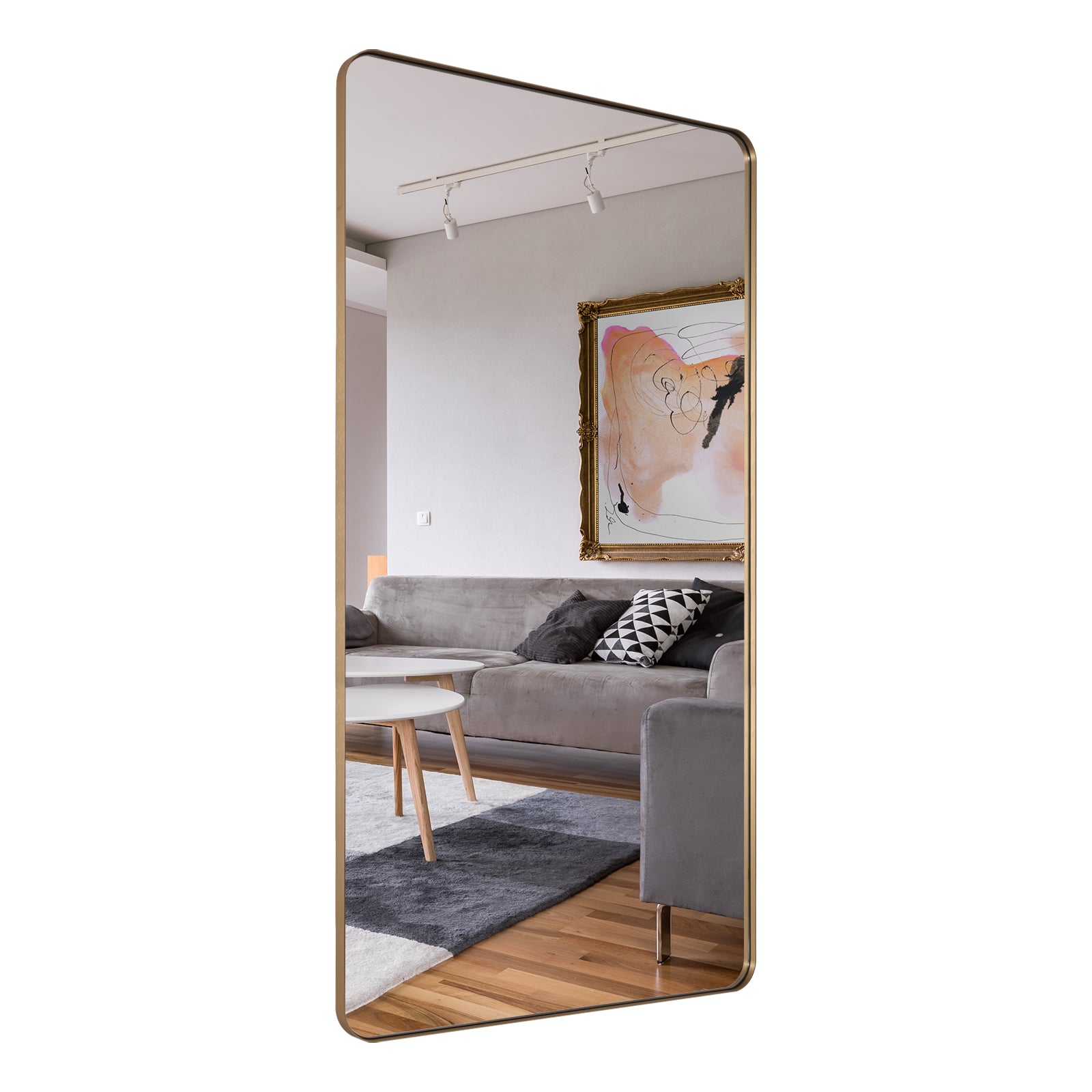 Modern Full Length Metal Framed Wider Rectangular Mirrors, Full Body Rectangle Mirror