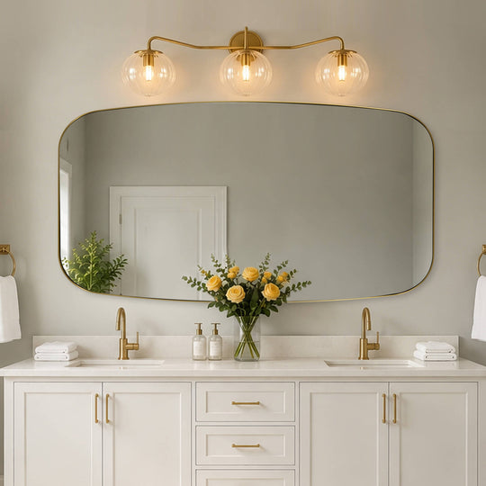 Modern Oval Oblong Bathroom Vanity Mirror | Stainless Steel Frame