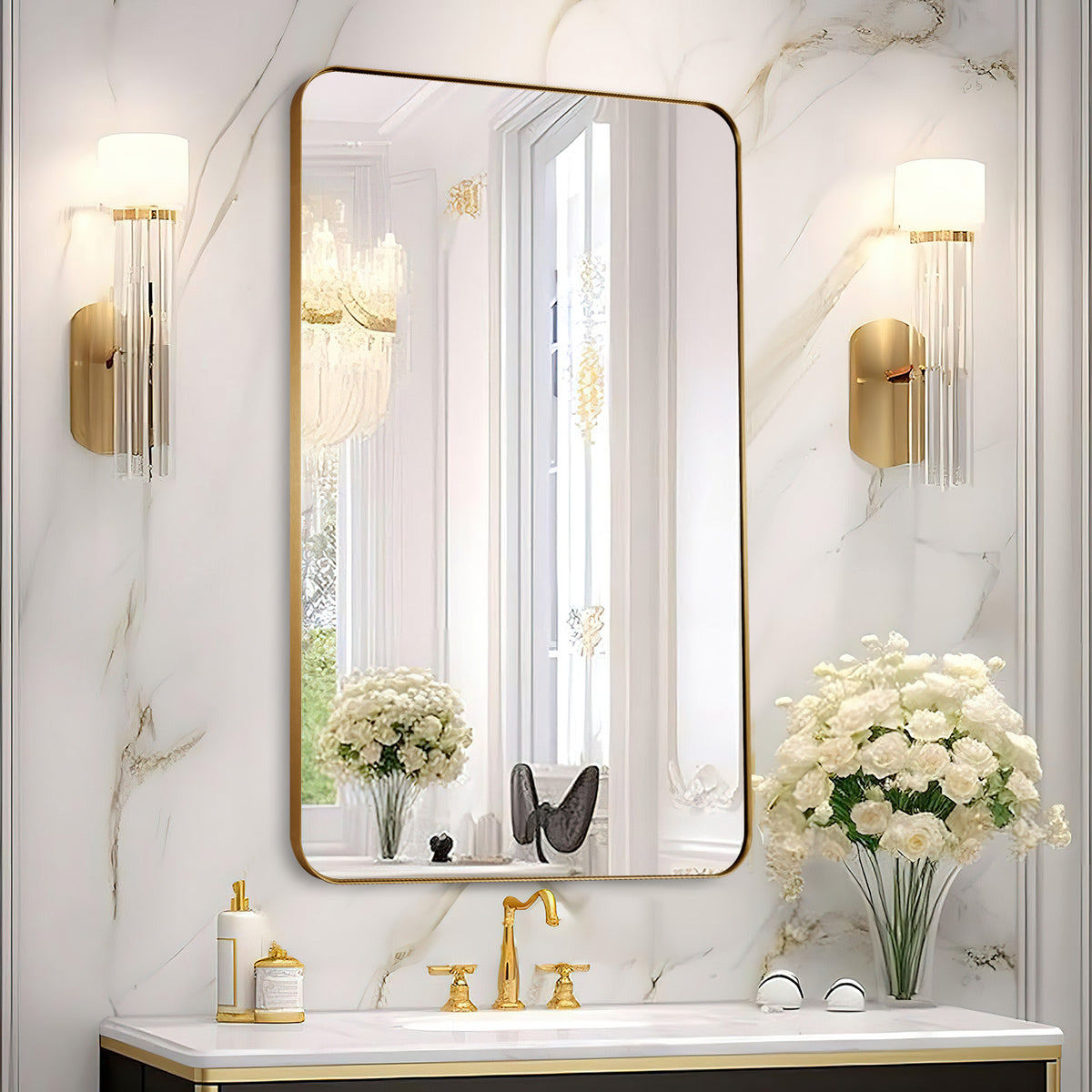 Moon Mirror-Wall Mounted Mirrors for Living Room&Bathroom