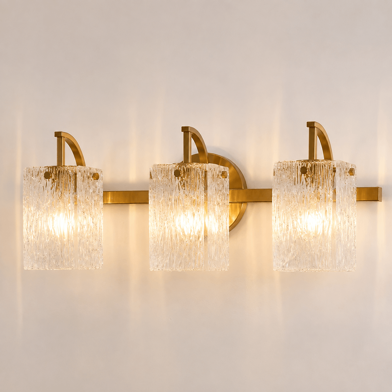 Luxury Textured Glass Shade Bathroom Vanity Light Sconce