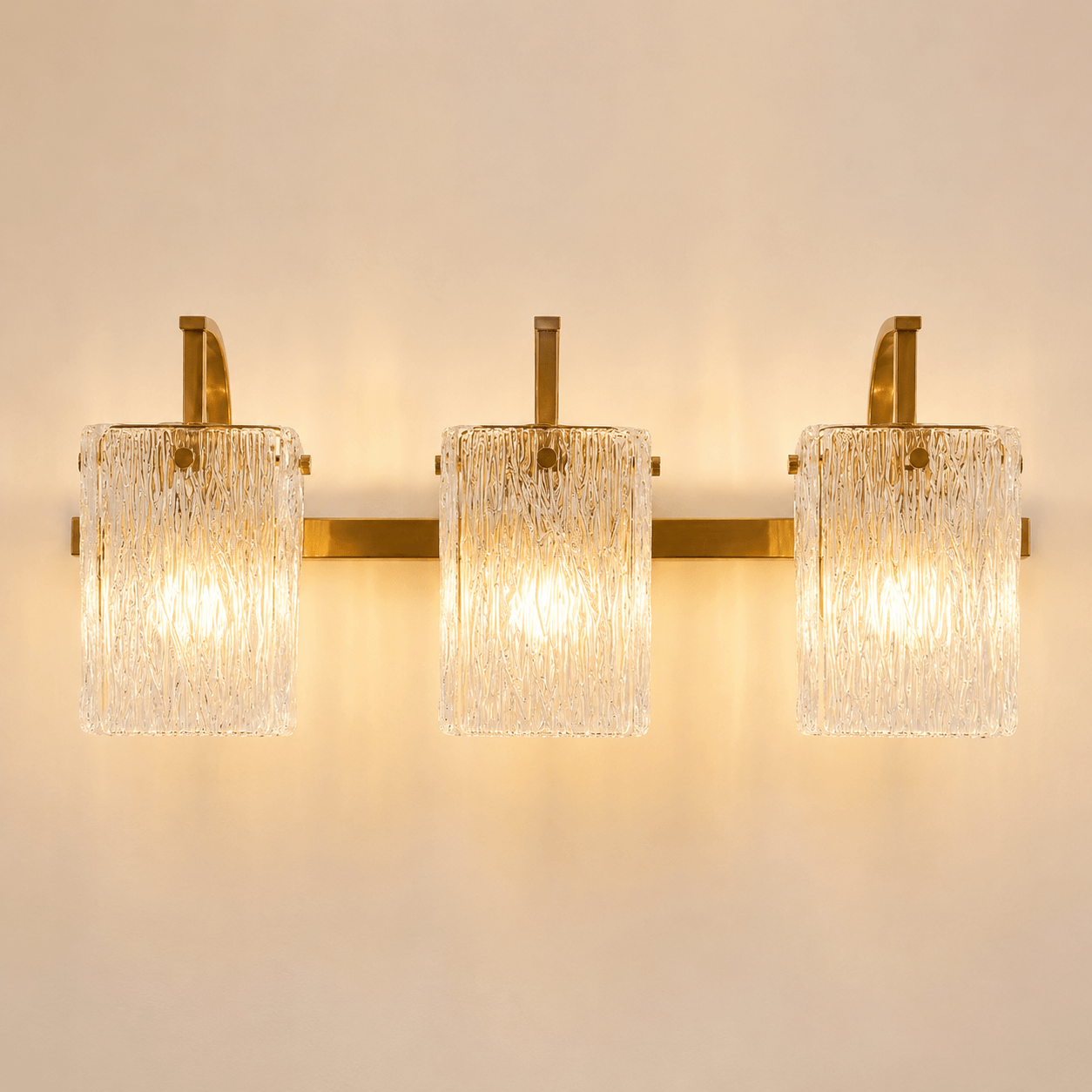 Luxury Textured Glass Shade Bathroom Vanity Light Sconce