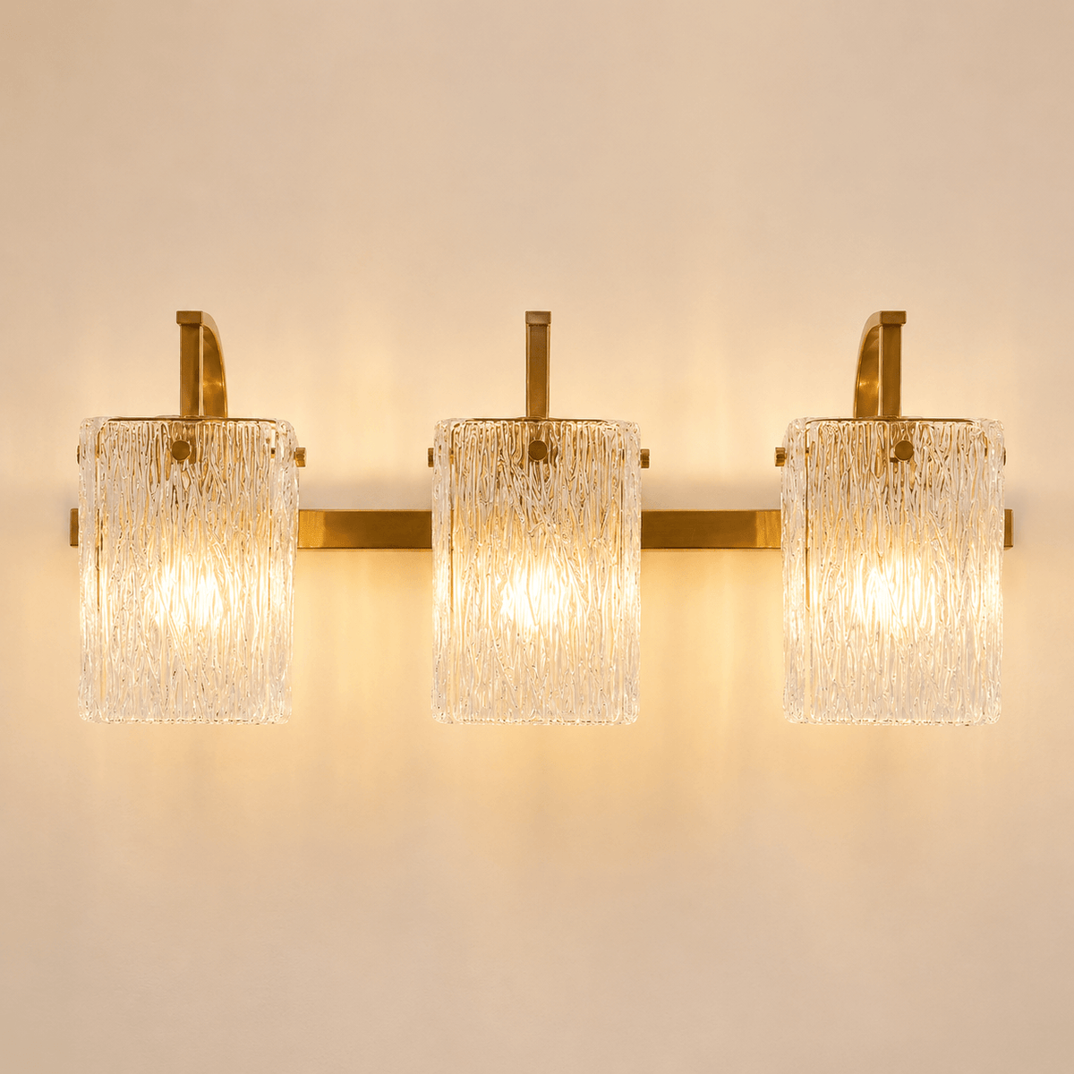 Luxury Textured Glass Shade Bathroom Vanity Light