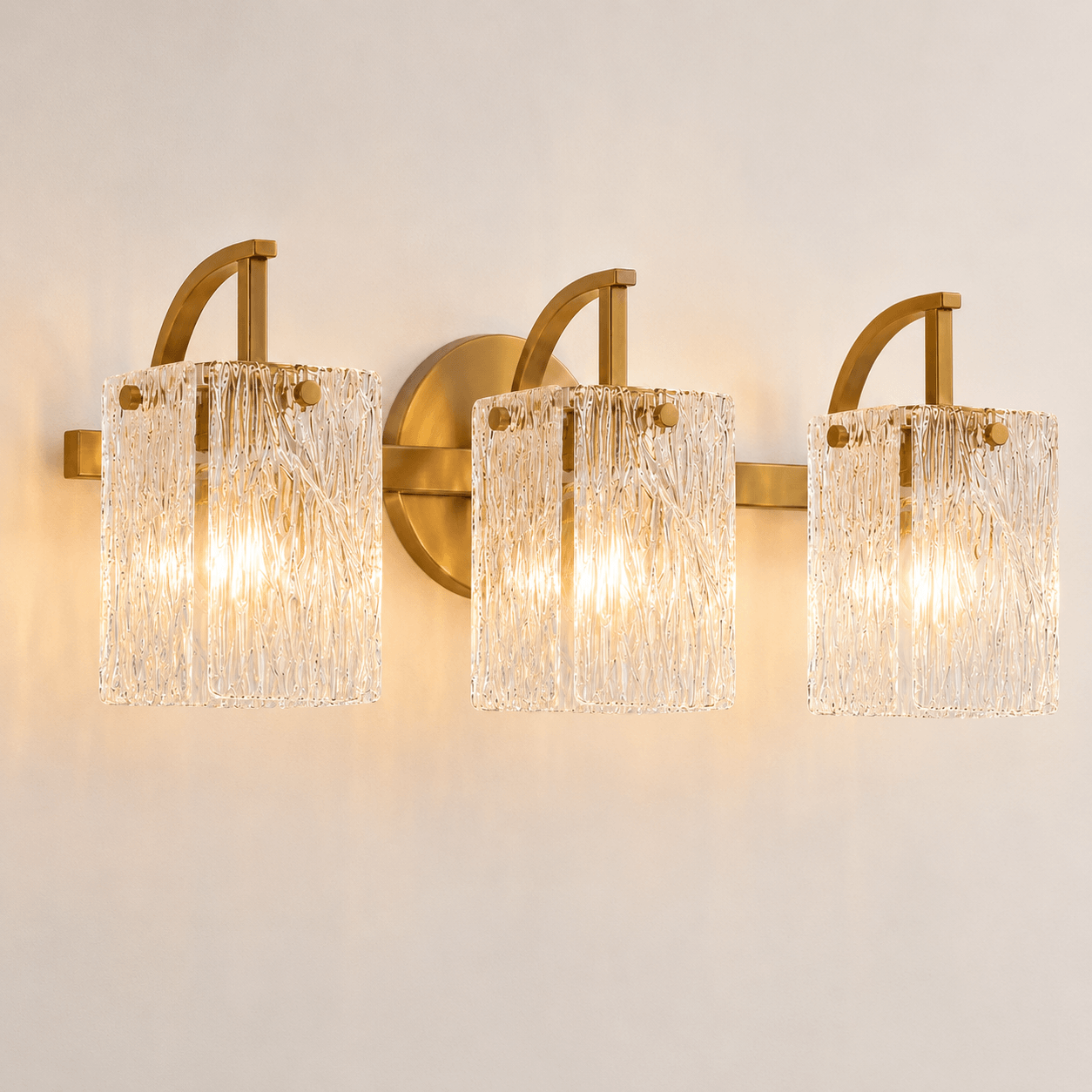 Luxury Textured Glass Shade Bathroom Vanity Light Sconce