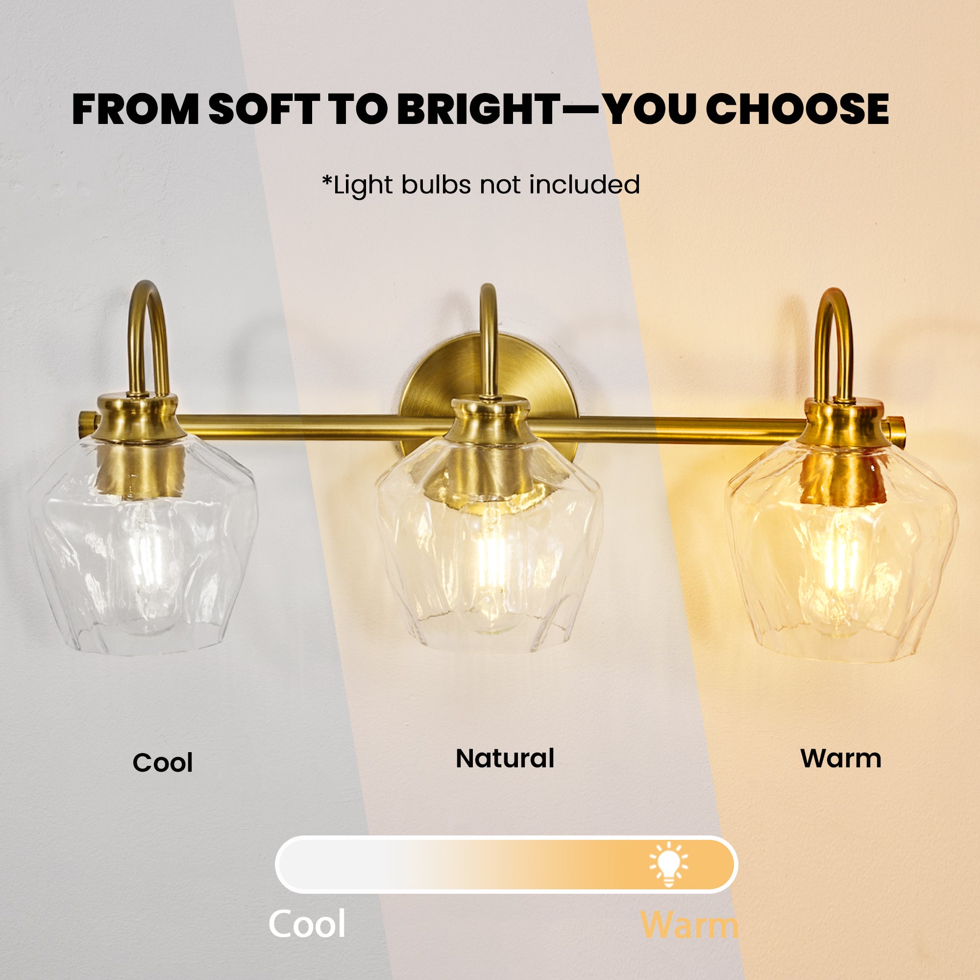 Contemporary  Hammer Glass Shade Gooseneck Bathroom Wall Sconce