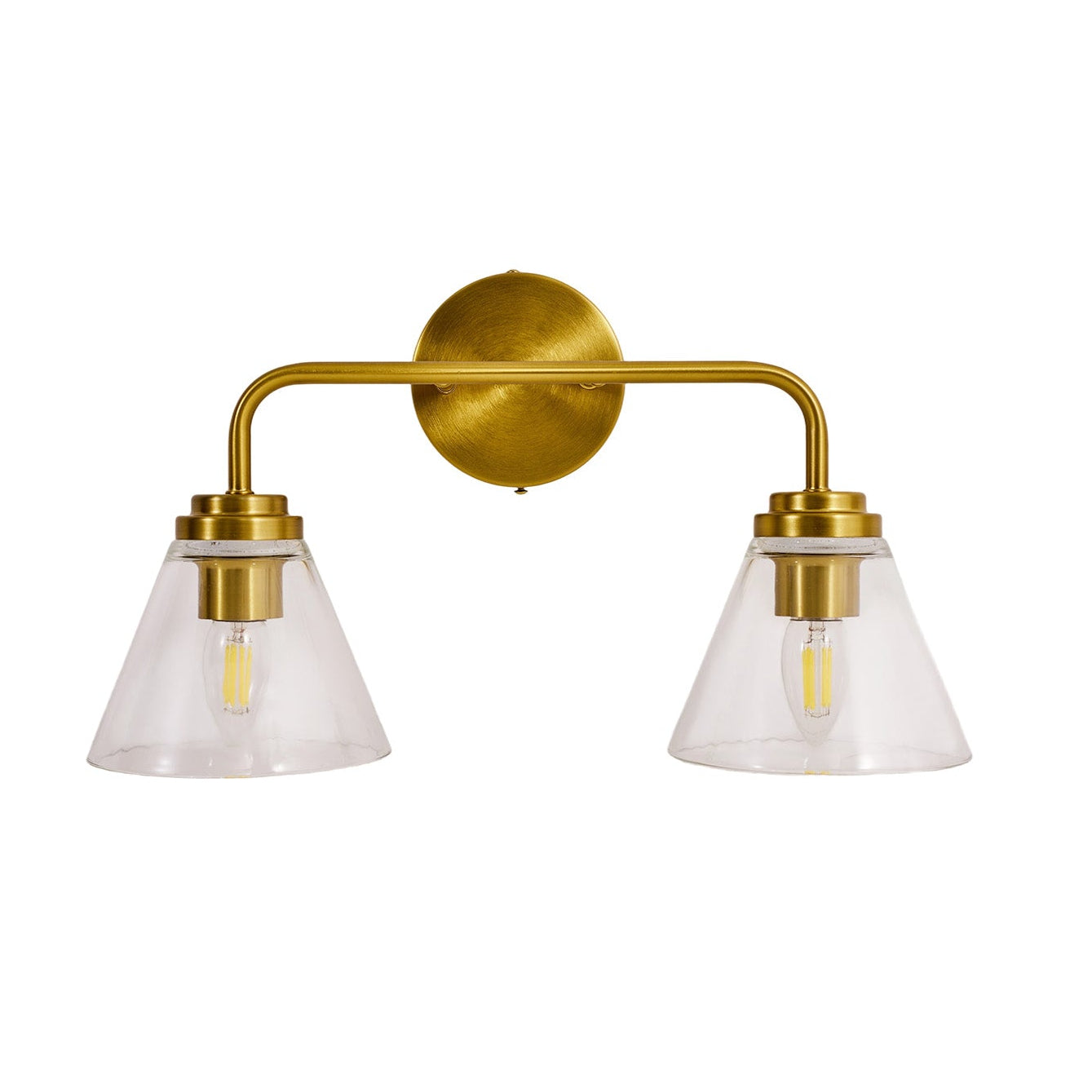 Modern Cone Clear Glass Shade Bathroom Wall Sconces